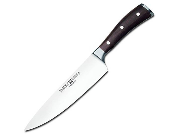 Wüsthof Kochmesser, Ikon (4996/20), 20 cm Klinge, geschmiedeter Doppelkropf, Edelstahl, Grenadill-Holzgriff, extrem scharfes Chefmesser