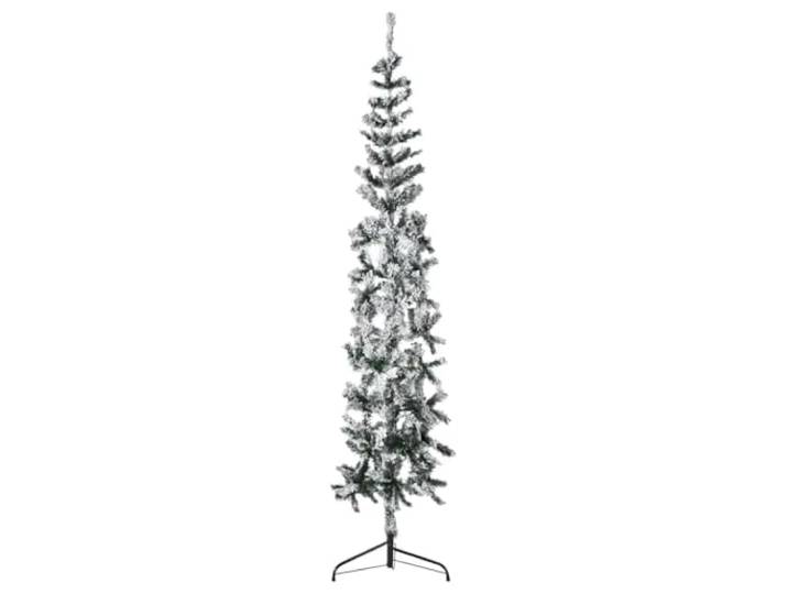 vidaXL Kunstkerstboom half met sneeuw smal 210 cm