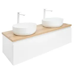 SAT B-WAY Waschtischunterschrank mit Abdeckung 119x30x45 cm weiß glänzend BWAY120WDOAKU2B