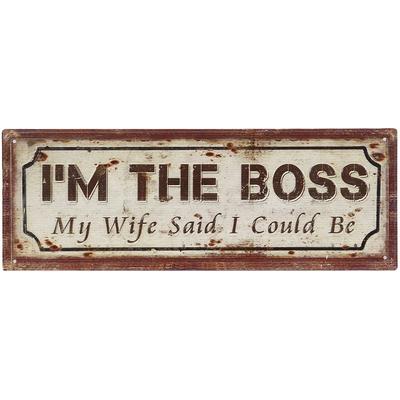 Metallbild AMBIENTE HAUS "Metallbild - Boss 13x36cm", gold (farbe bild(er): antik), B:36cm H:13cm T:1cm, Eisen, Bilder