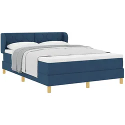 vidaXL, Boxspringbett, Boxspringbett Mit Matratze Stoff Blau (160 x 200 cm)