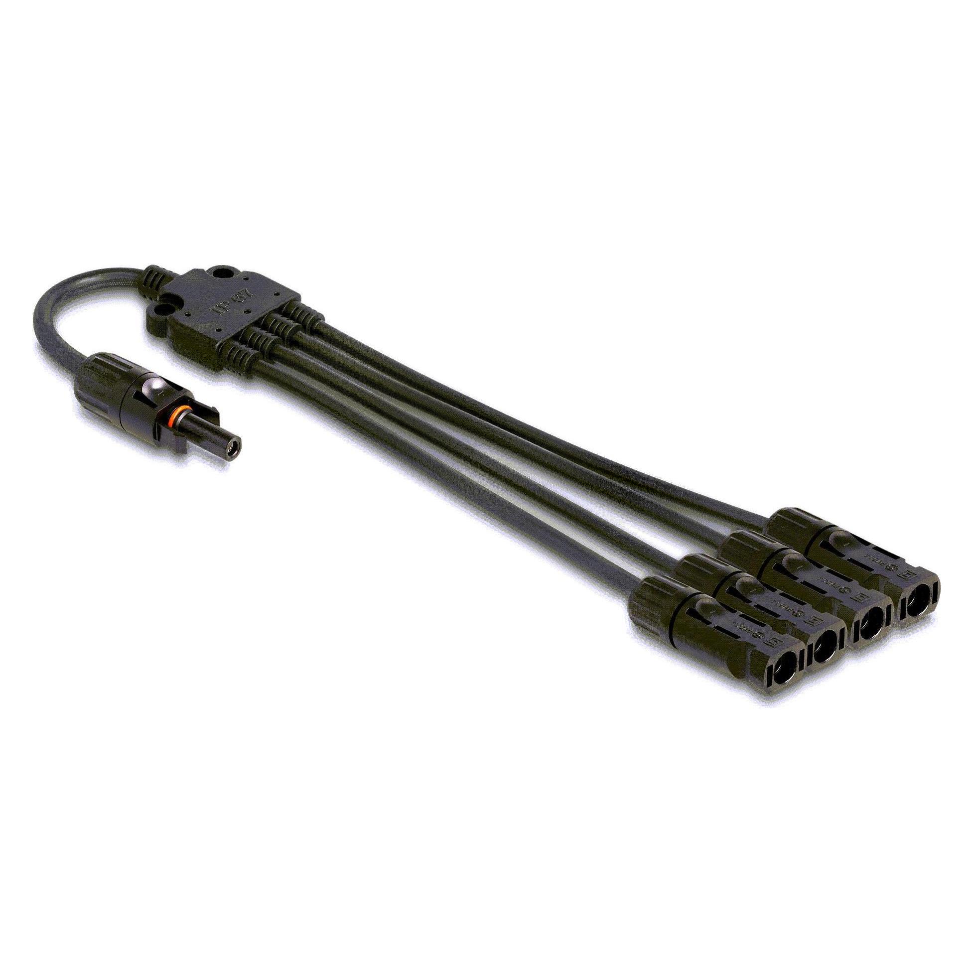 Delock DL4 Solar Splitter Kabel 1 x Buchse zu 4 x Stecker 50 cm schwarz (88227)