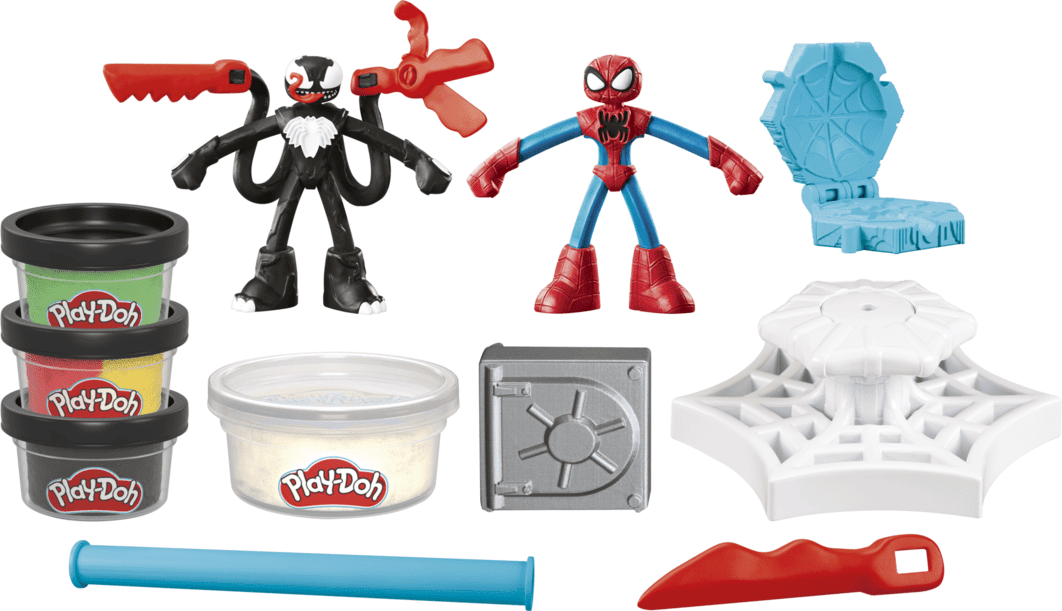 Play-Doh Spiderman Launch and Slice Battle Creative Playset for Kids - Ages 3 and Up