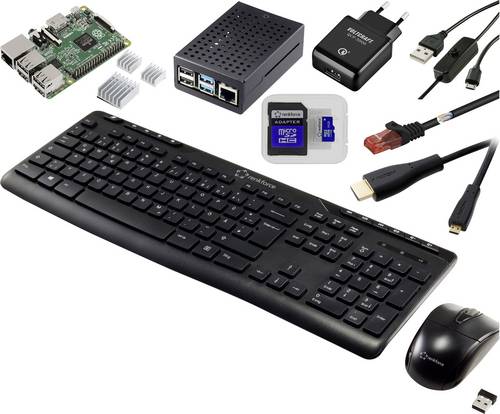 TRU COMPONENTS Pro Set Raspberry Pi 2 B 1GB 4 x 0.9GHz inkl. Netzteil, inkl. Gehäuse, inkl. Kühlkörper, inkl. HDMI-Kabel, inkl