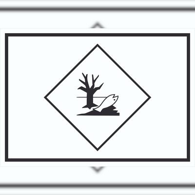 HB-Druck Schild Kenn­zeichen Umwelt­gefähr­dend Symbol Fisch Wasser Baum A2 Rückseite selbstklebend