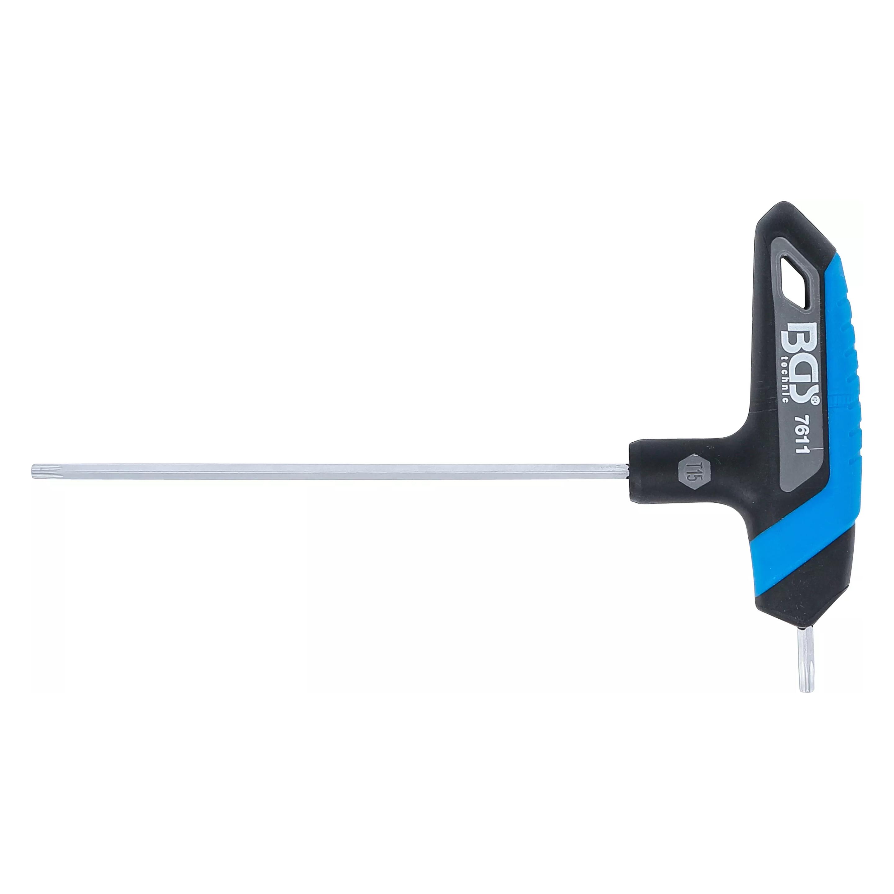 BGS Schraubendreher mit T-Griff | T-Profil (für Torx) | T15 (T-profil) (7611)