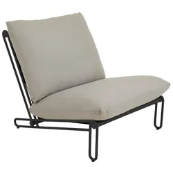Gartensessel Blixt mit Kissen aus Aluminium, modern, schwarz/beige, Outdoor geeignet