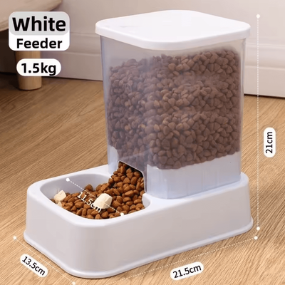 Inspire Curations AquaServe Automatic Pet Feeder & Water Dispenser Set white Feeder