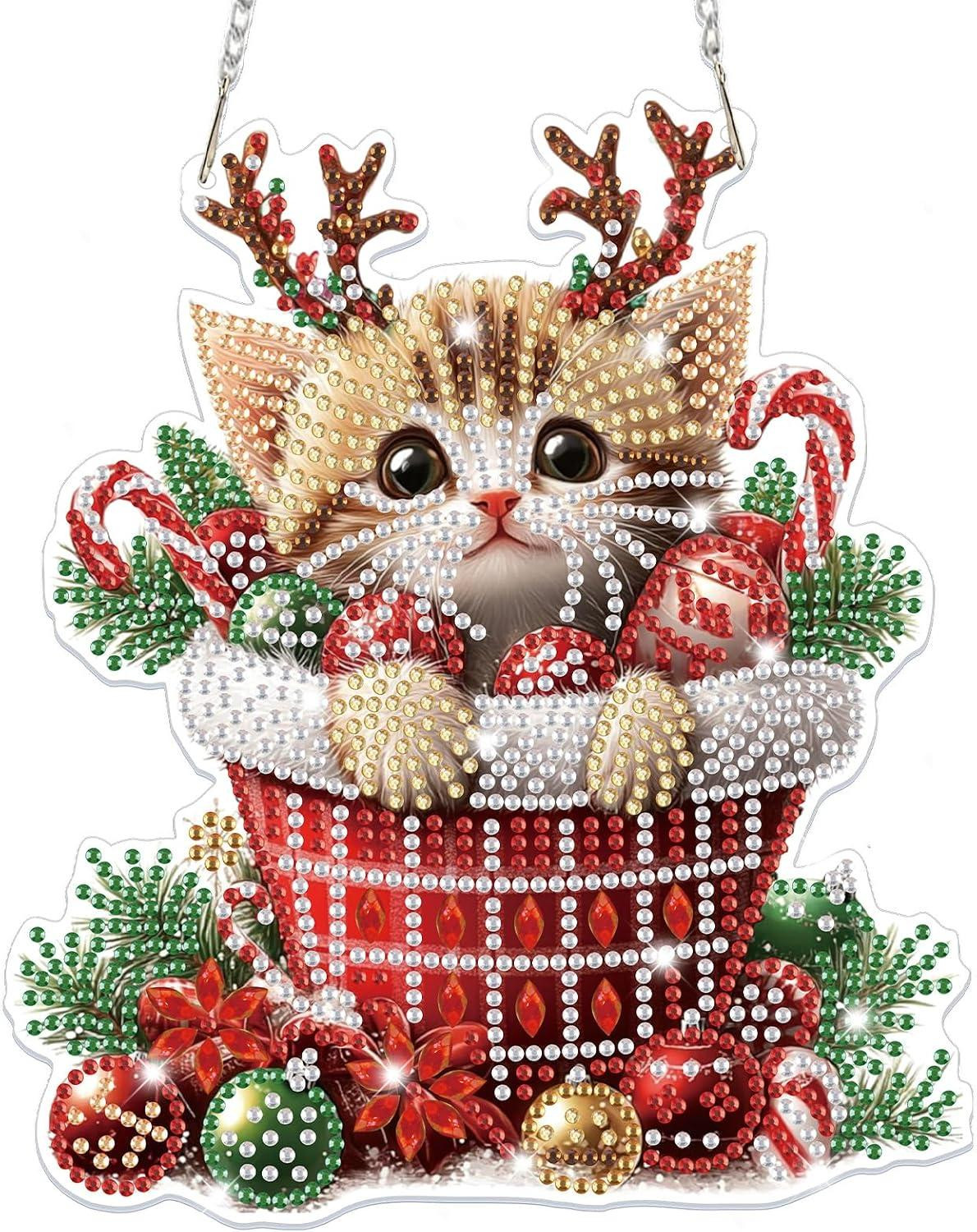 Diamond Art Set Kerstornament voor volwassenen en kinderen, 1 stuk