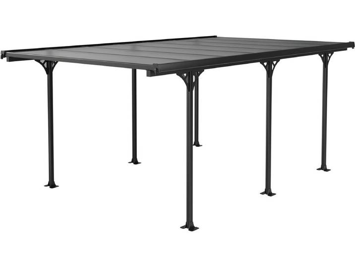 Carport voiture Denver - 5.02 x 3.13 x 2.05 m - Transparent / Noir