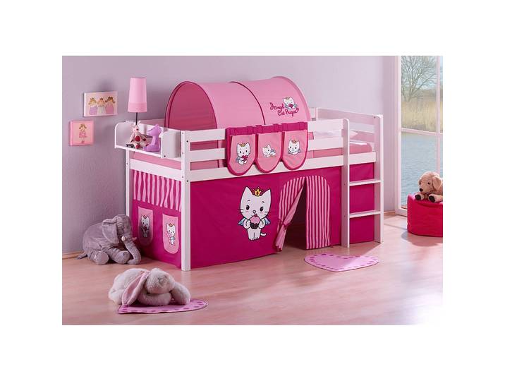 Hochbett Angel Cat Sugar 90 x 190cm Weiß mit Leiter
