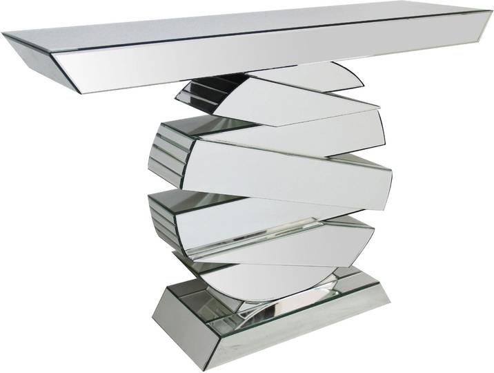 Konsolentisch SALESFEVER Eleganter Beistelltisch , silber (verspiegelt, verspiegelt, verspiegelt), B:119cm H:80cm T:35,5cm, Tische, Konsolentisch, Spiegelfinish für elegante Raumgestaltung