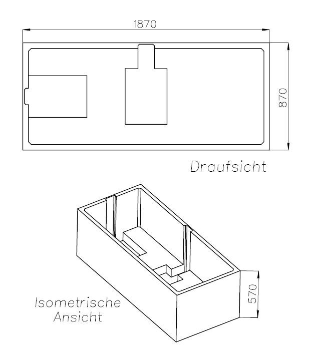 Neuesbad Wannenträger für Bette Loft 1900x900 SW11491