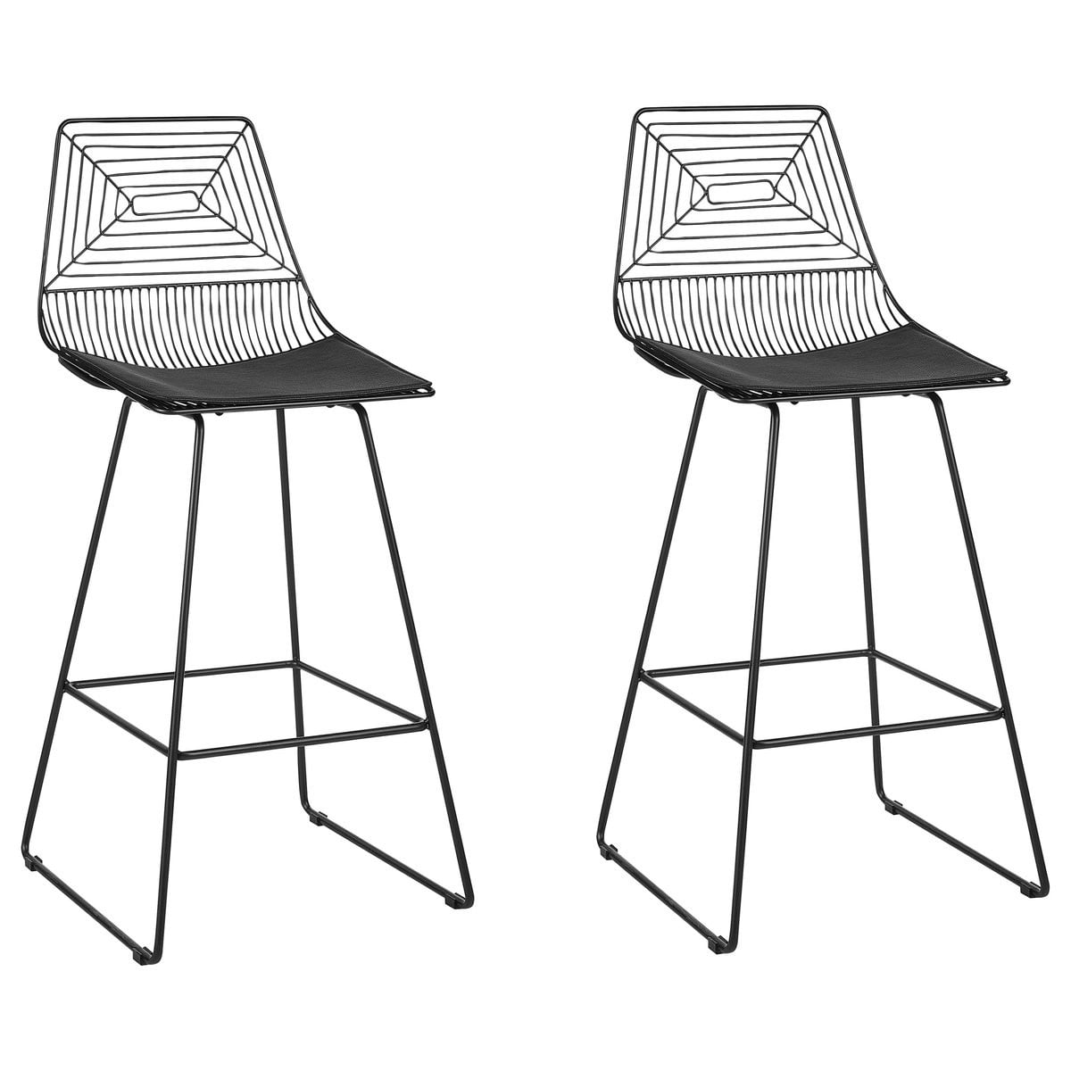 Beliani Barkruk set van 2 - Zwart - Metaal