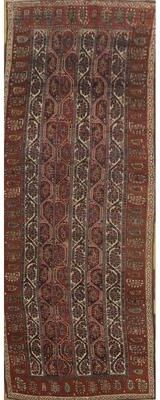 Rug Source Handmade Tribal Wool Pre-1900 Antique Kazak Vegetable Dye Runner Rug - 11' 4'' X 3' 8''