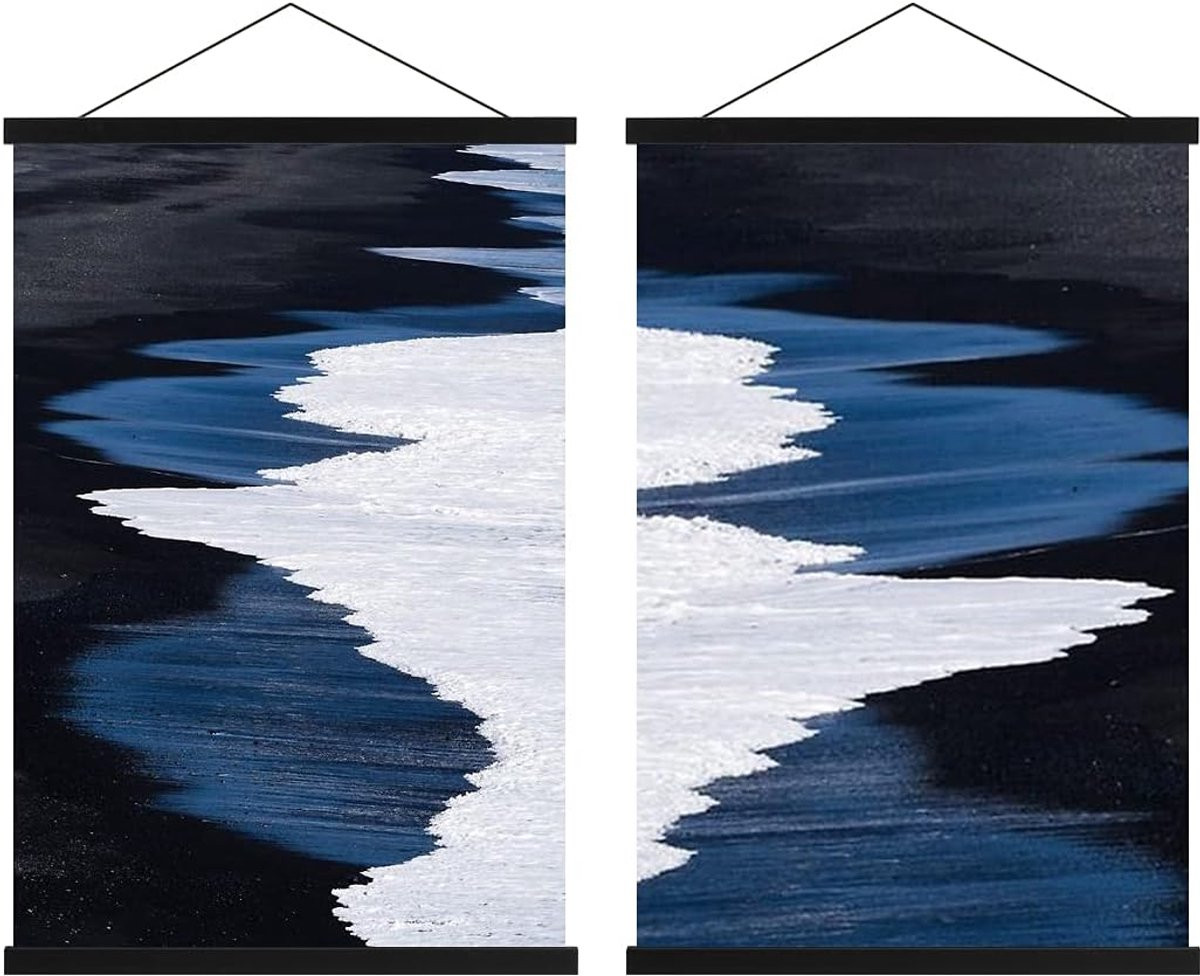 Magnetische Houten Posterhanger 21 cm - Decoratieve Fotohouder - Set van 2