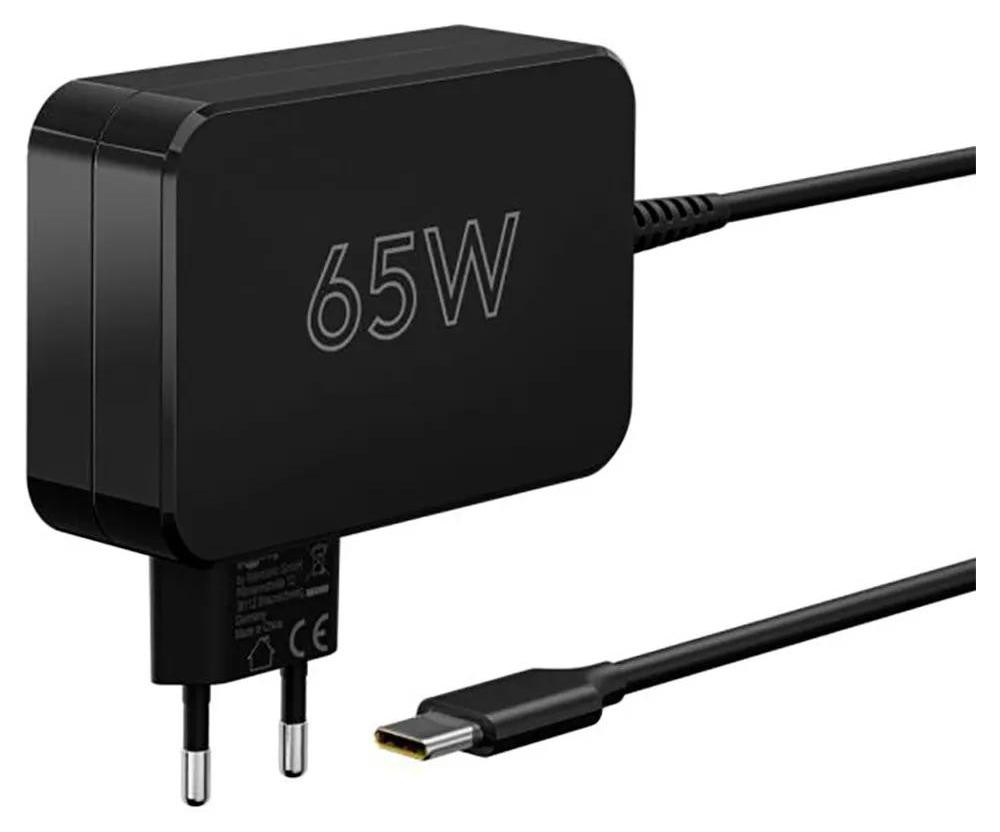 Goobay 65419 USB-C laptoplader 65 W, zwart, 1,8 m - compacte netadapter met Power Delivery voor notebooks