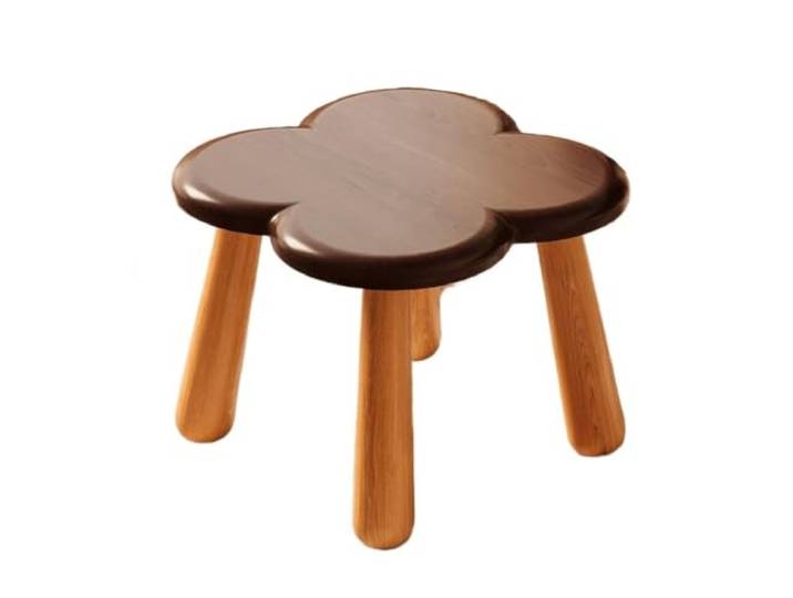 Vielseitig Blumenförmiger Hocker, der als Fußstütze geeignet ist(Walnut)