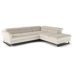 COTTA Ecksofa mit Funktion Haiti Stoff Beige