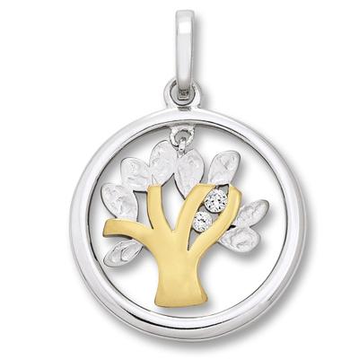 Kette mit Anhänger ONE ELEMENT "Zirkonia Lebensbaum Anhänger aus 925 Silber", silber, Halsketten, Damen, Silber 925 (Sterlingsilber), Dezente Symbolik – stilvoller Begleiter für jeden Anlass