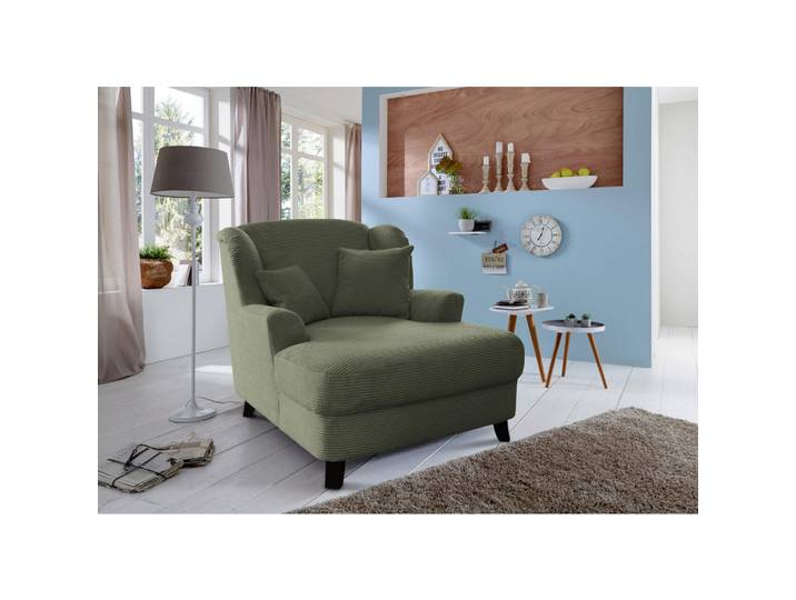 Sit & More Xxl-Sessel Asado V, Olivgrün, Holz, Buche, massiv, Füllung: Schaumstoffflocken,Schaumstoffflocken, 109x104x145 cm, Goldenes M, Oeko-Tex® Standard 100, Made in Europe, DGM-Klimapakt, gepolsterte Armlehnen, Wohnzimmer, Sessel, XXL-Sessel
