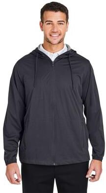 North End NE75 Men's Network Lightweight Jacket in Carbon Heather size Large   Polyester Blend