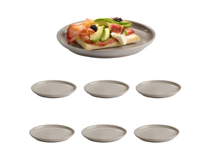 Teller Snug 6er-Set Ø 21cm Grau/Grau