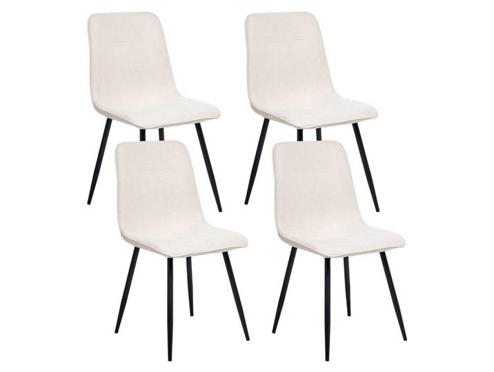 Beliani Esszimmerstuhl 4er-Set Hellbeige Tuscola, Beige, Schwarz, 46x88x58 cm, Esszimmer, Stühle