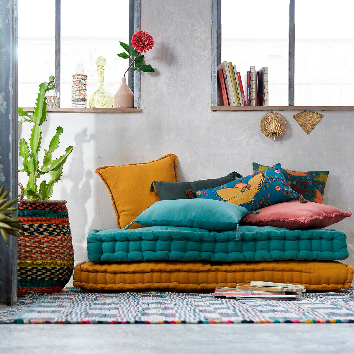 LA REDOUTE INTERIEURS Panier multicolore en herbier, Balia