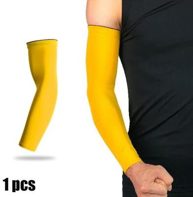 Uplifted Finds Cooling Sports Compression Arm Sleeve yellow l