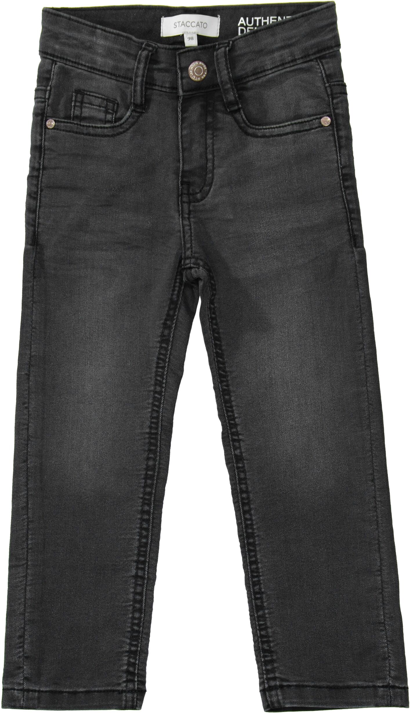 5-Pocket-Jeans STACCATO, Jungen, Gr. 116, N-Gr, grau (grau denim), Denim/Jeans, Obermaterial: 80% Baumwolle, 19% Polyester, 1% Elasthan, unifarben, normal lang, Jeans 5-Pocket-Jeans, mit Stretch, für Boys