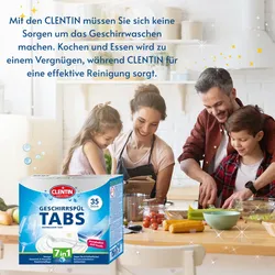 CLENTIN Geschirrspültabs 35 Stk √° 20g (7in1)