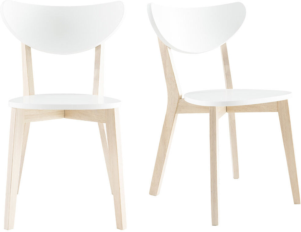Miliboo Design-Holzstuhl mit Weiß LEENA (2 Stck.)