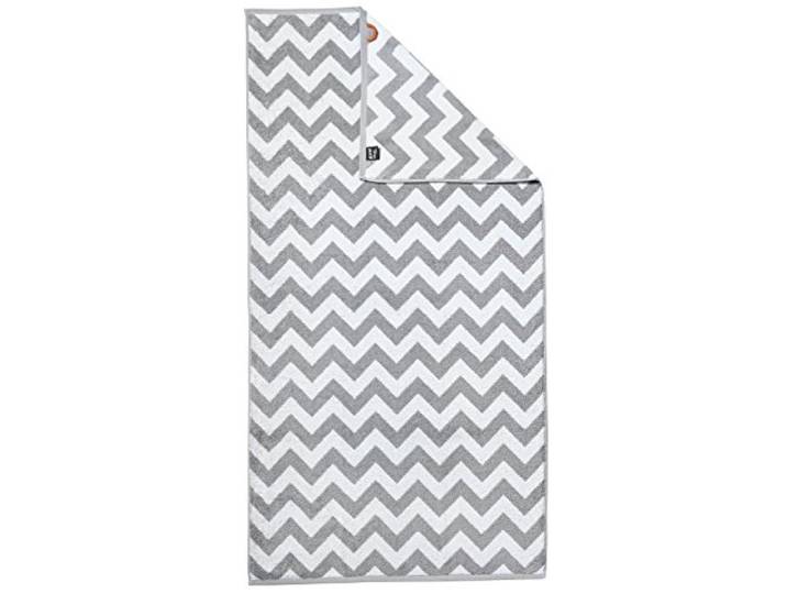 DONE Drap de Douche Zig Zag - Argent & Blanc - 70x140cm