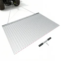 VEVOR Schleppegge 1525x914mm, Wiesenegge, Wiesenschleppe, Feldegge aus Verzinktem Stahl mit Anhängekette, Anbaugerät für ATVs, UTVs & Traktoren zum Einebnen von Schotterwegen, Fahrspuren & Feldern
