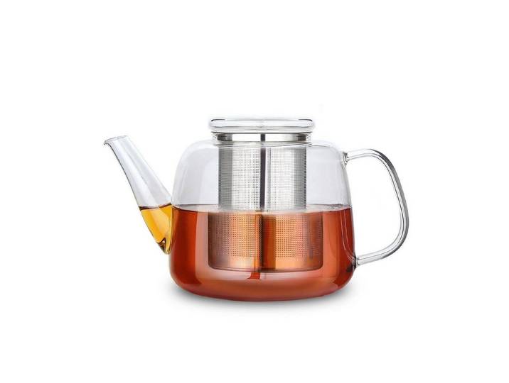 LuxusKollektion Teekanne Teekanne Borosilikatglas 1500ml mit Sieb Klar