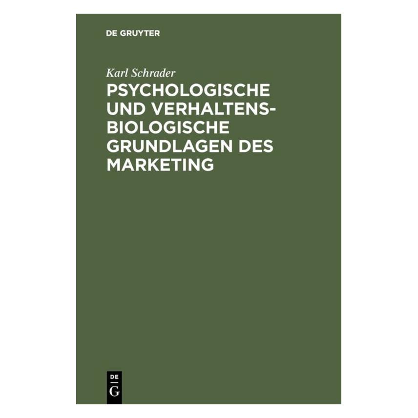 De Gruyter Schrader:Psychologische und verhaltensb (Deutsch, Hardcover, Karl Schrader) (67764949)