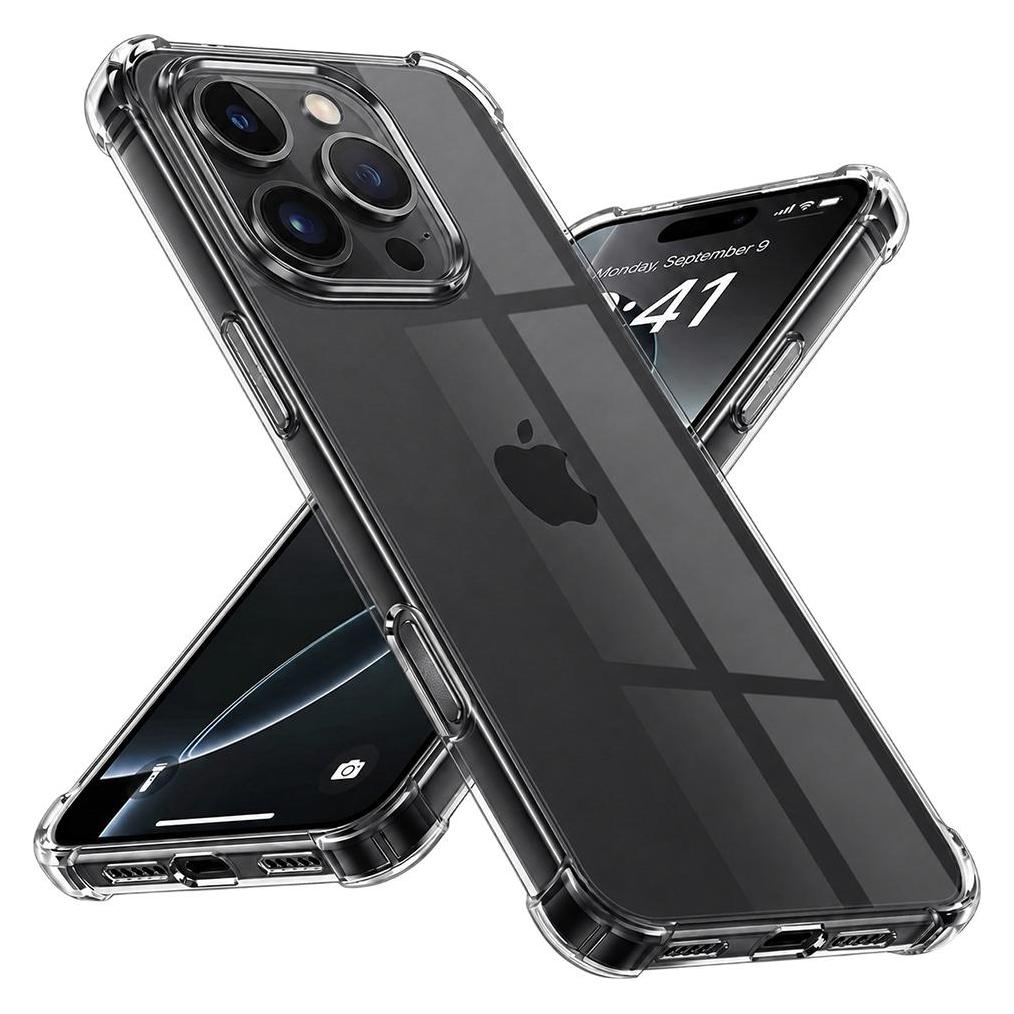 Techsuit - Shockproof Clear Silicone (Big Lens Hole) - iPhone 16 Pro Max - Clear (Apple iPhone 16 Pro Max) (56354641)