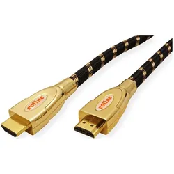 Roline Gold HDMI mit Ethernetkabel (2 m), Videokabel, Schwarz