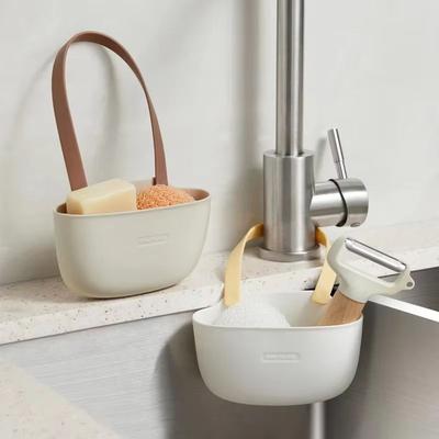 Inspired Finds Kitchen Sink Sponge And Soap Holder Drain Basket Organizer white Singlelayer