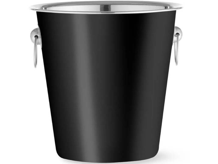 Bar Up Serie - Stalen Champagne Emmer - 3.3L - Zwart - Ronde Handgrepen