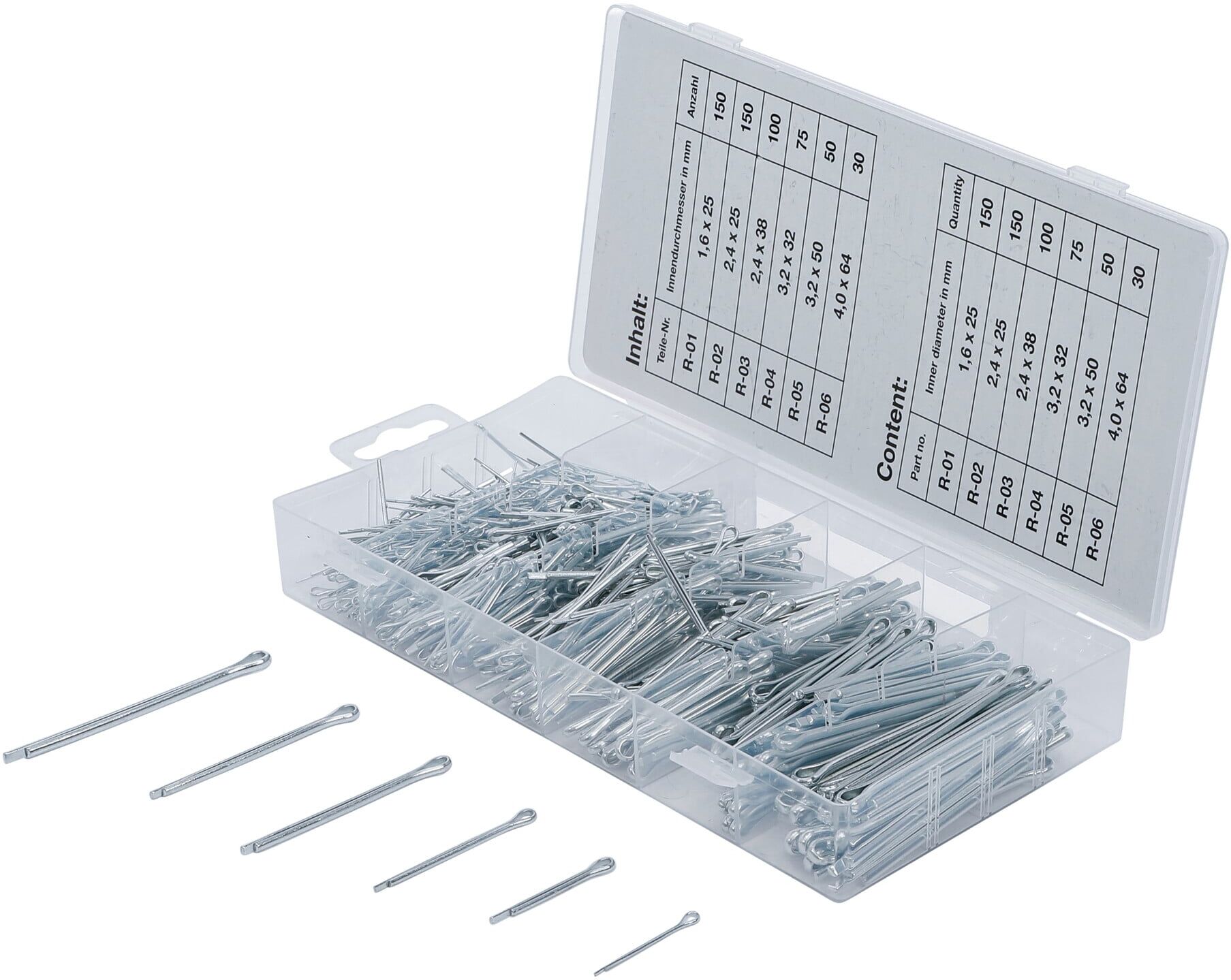 BGS Splinte-Sortiment Ø 1,6 - 4,0 mm 555-tlg. ; BGS technic (8048)