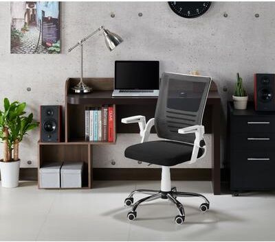 Furniture of America Moss Contemporary White Fabric Height Adjustable Desk Chair