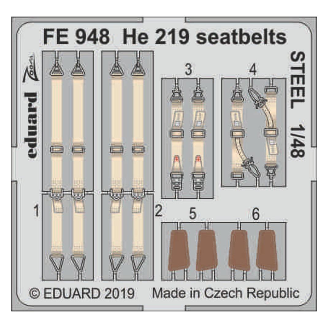 Eduard He 219 seatbelts STEEL for Tamiya (FE948)