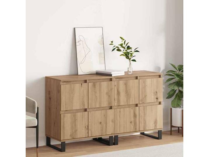 NEW 2026  Buffet lot de 2 Armoire de rangement Chêne artisanal 60x35x70 cm L1578