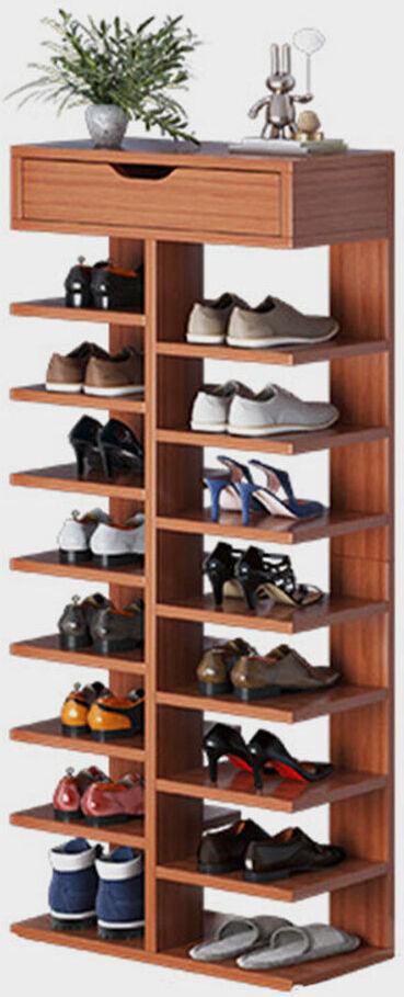 Norden Home 16 Pair Shoe Storage Cabinet Brown 16