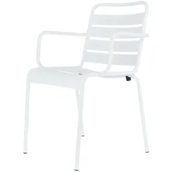 Stuhl Mya Metal aus Aluminium, Retro Chic, Weiß, stapelbar für Outdoor