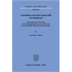 Ausschluss aus dem Staatsvolk als Sanktion?, Fachbücher von Sara Maria Collorio