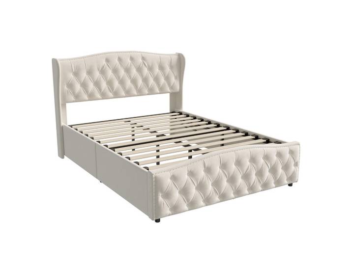 Polsterbett 160x200 cm, Beige, Hydraulisches Boxspringbett mit Bettkasten, Mode, 160x200 cm, Schlafzimmer, Betten, Polsterbetten