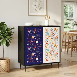 vidaXL Sideboard MAINZ Schwarz Eichen-Optik 69 x 33 x 76 cm
